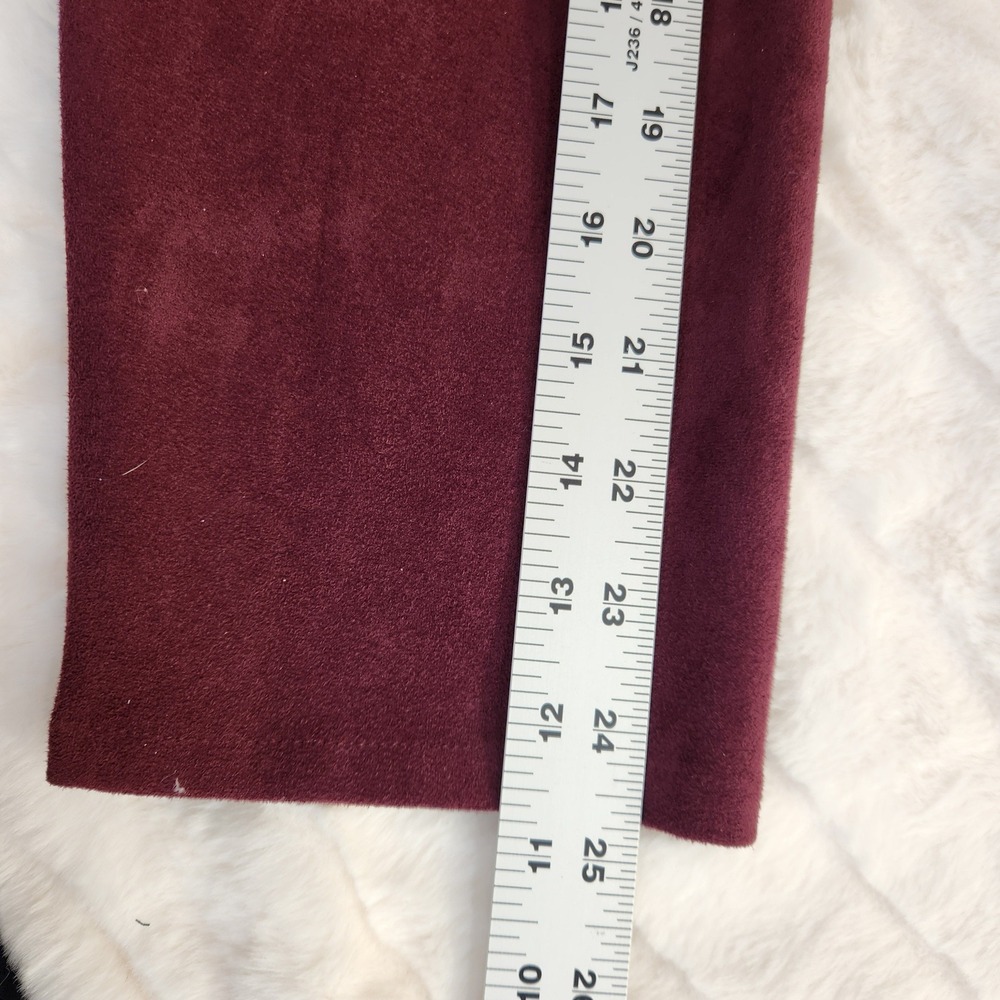 Chicos XL Faux Suede Drape Front Open Cardigan Jacket Burgundy Maroon Maroon Red - Picture 8 of 9